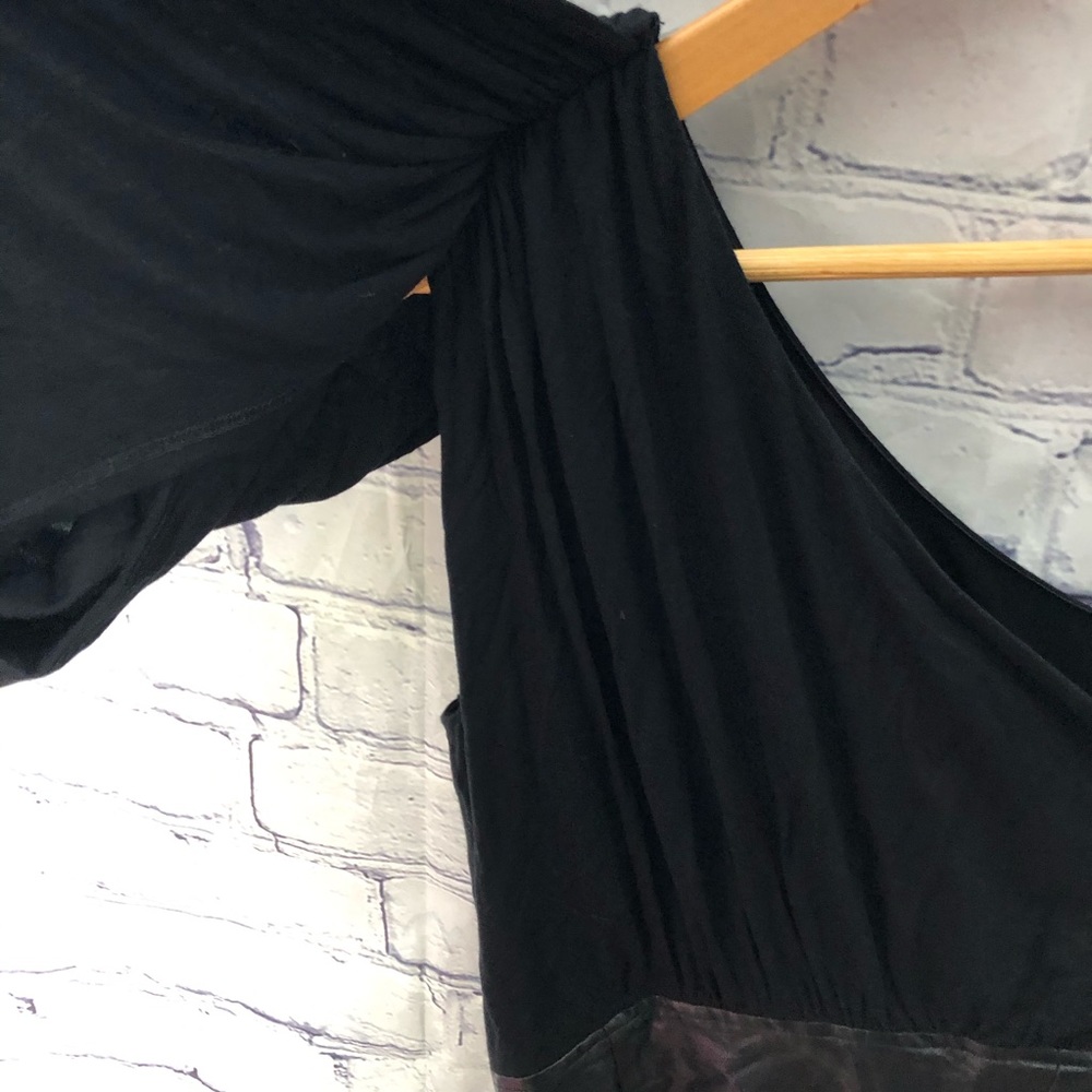 NV Nick Verreos "Heidi" Black Dress Knee Length One Shoulder jersey size 4 - Picture 8 of 10